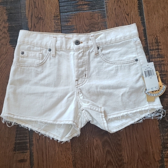 Juicy Couture Pants - Juicy Courture Cloud White lies Jean Shorts 20636